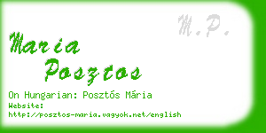 maria posztos business card